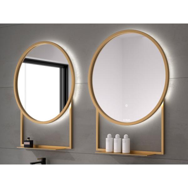 ESPEJO LED HAWAI CIRCULAR ESCANDINAVO CON REPISA