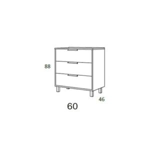 MUEBLE TAUVER 3 CAJ C/PATAS + LAVABO