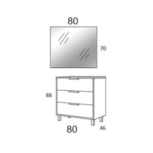 MUEBLE TAUVER 3 CAJ C/PATAS + LAVABO