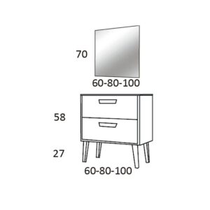 MUEBLE SAKAI 2 CAJ C/PATAS + LAVABO
