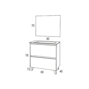 MUEBLE VALLE 2 CAJ CON PATAS + LAVABO