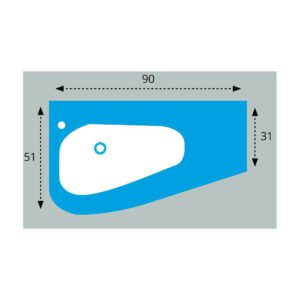 MUEBLE LOOP 2 CAJ SUSPENDIDO + LAVABO 90 CM