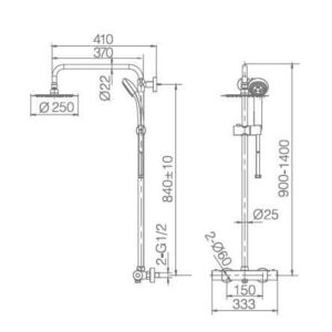 CONJUNTO DUCHA TERMOSTÁTICA AMSTERDAM CROMO