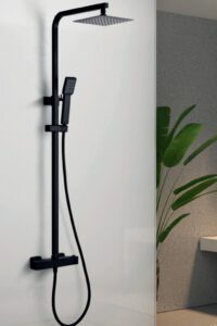 CONJUNTO DUCHA TERMOSTÁTICA VIGO NEGRO MATE