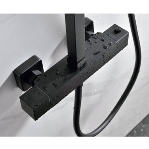 CONJUNTO DUCHA TERMOSTÁTICA VIGO NEGRO MATE