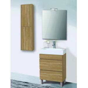 MUEBLE IVO 2 CAJONES CON PATAS + LAVABO + ESPEJO SIDNEY