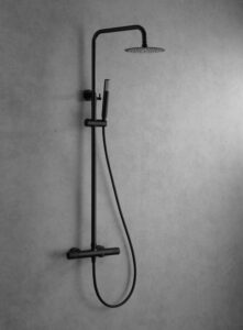 CONJUNTO BAÑO-DUCHA LINE NEGRO MATE TERMOSTATICA