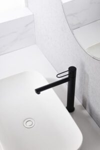 MONOMANDO LAVABO MILOS NEGRO MATE