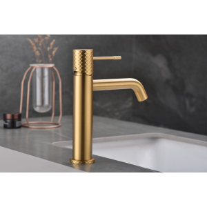 MONOMANDO LAVABO GÉNOVA ORO CEPILLADO - Imagen 2