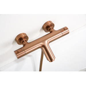 GRIFERÍA BAÑO- DUCHA MONZA ORO ROSA CEPILLADO TERMOSTÁTICO - Imagen 4