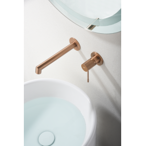 MONOMANDO LAVABO EMPOTRADO LINE ORO ROSA CEPILLADO - Imagen 2