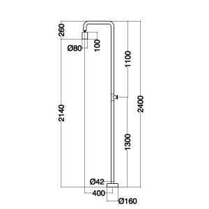 DUCHA EXTERIOR PISCINA POOL INOX GRIS COBALTO - Imagen 4