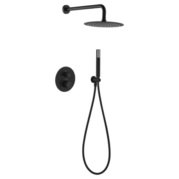 GRIFERIA EMPOTRADA DUCHA LINE NEGRO MATE TERMOSTÁTICA