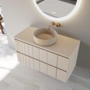 MUEBLE POLE 2 CAJ SUSPENDIDO CON TAPA+ LAVABO SOBRE ENCIMERA - Imagen 4