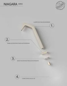 CASCADA PARA PISCINA NIÁGARA INOX GRIS COBALTO - Imagen 6