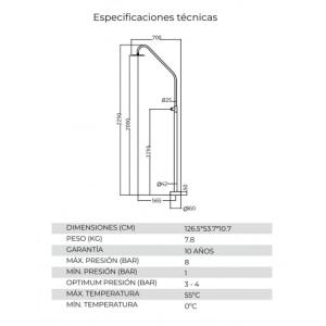 DUCHA EXTERIOR PISCINA COLORADO INOX - Imagen 4