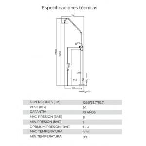 DUCHA EXTERIOR PISCINA DAKOTA INOX NEGRO MATE - Imagen 4