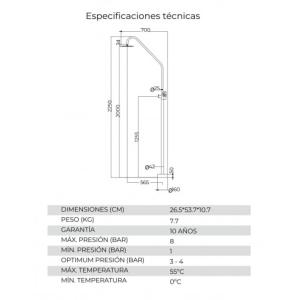 DUCHA EXTERIOR PISCINA ALASCA INOX - Imagen 4