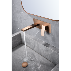 MONOMANDO LAVABO EMPOTRADO PISA ORO ROSA CEPILLADO - Imagen 2